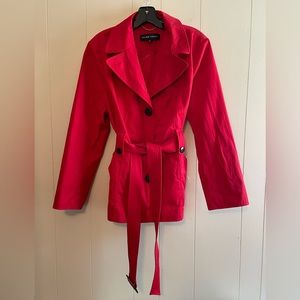 Ellen Tracy Red Belted Trench Coat